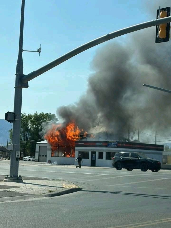 A firefighter and a civilian were sent to the hospital following injuries sustained in a structure fire in Tremonton on Friday morning.