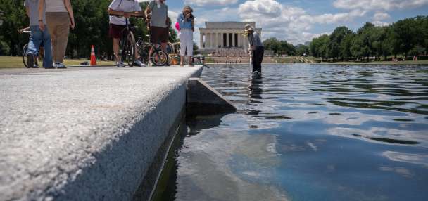 Trump blames Reflecting Pool woes on vandalism
