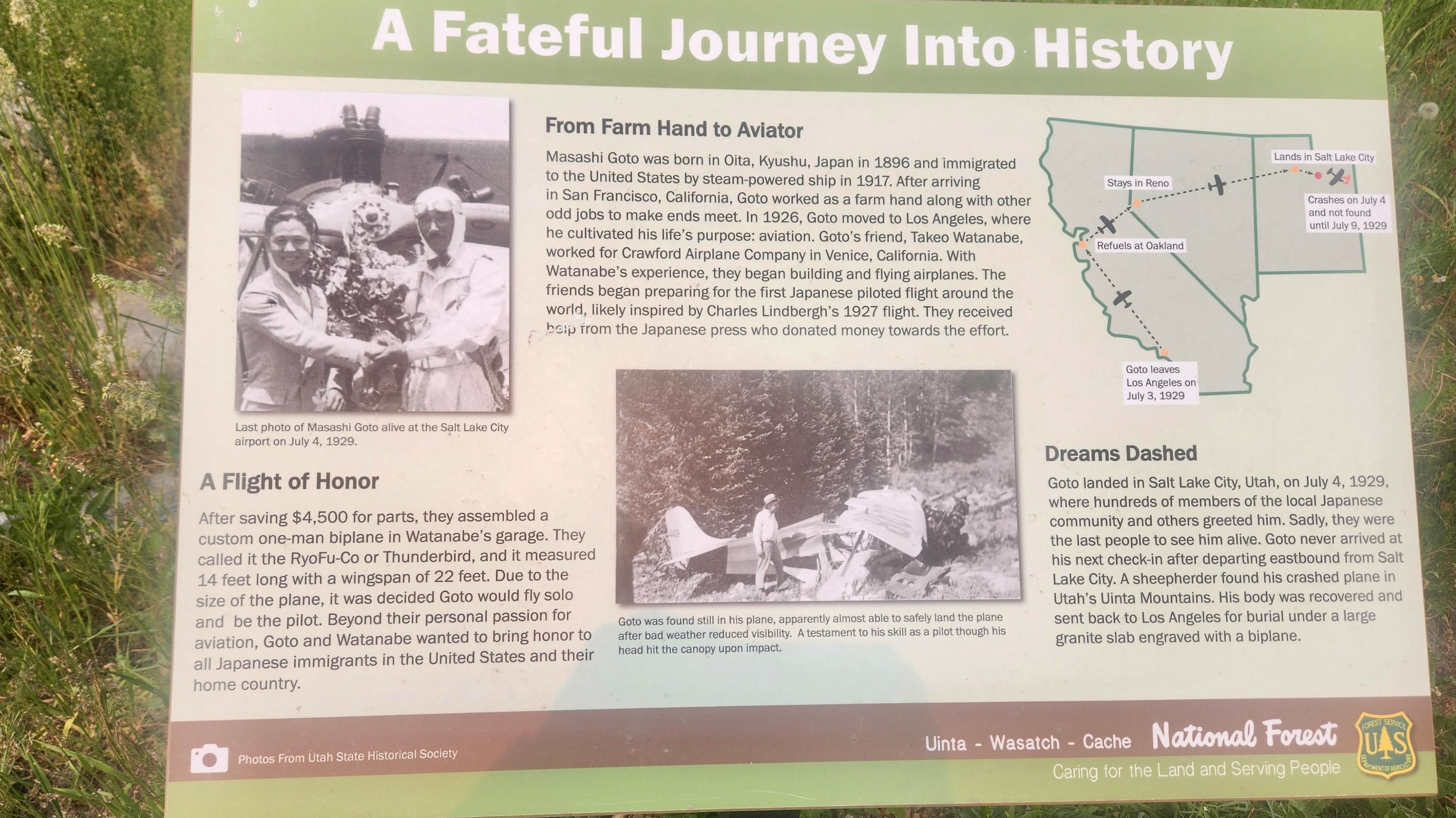 Wasatch County memorial near Japanese aviator's crash site revamped, rededicated