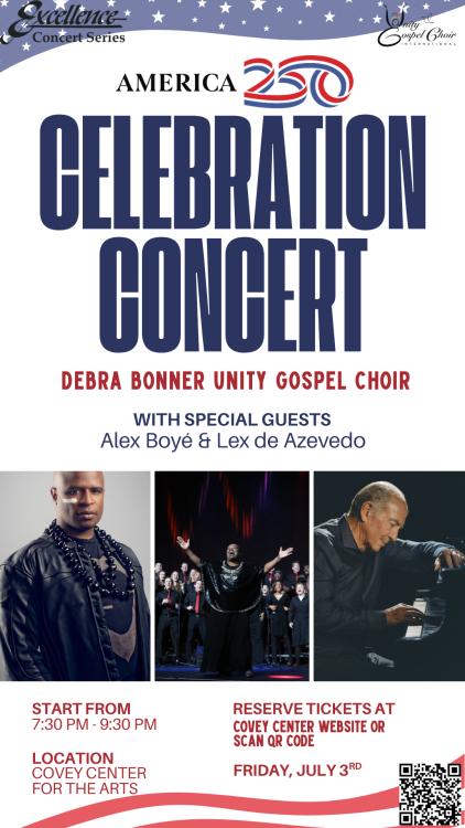 America’s 250th Celebration: Debra Bonner Unity Gospel Choir with special guests Alex Boyé and Lex de Azevedo