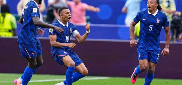 Kylian Mbappé of France scores his 15th World Cup goal, tying for 3rd most in history