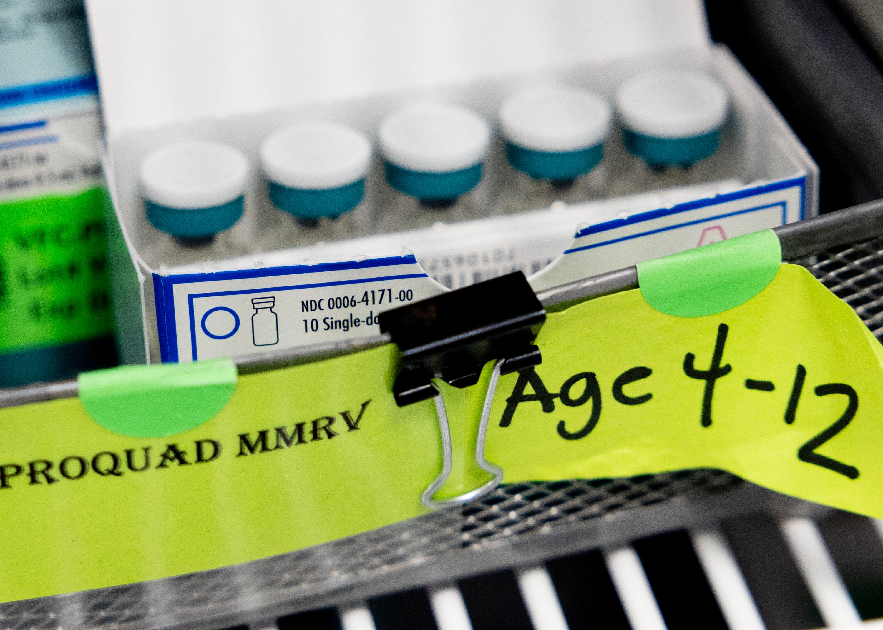 Multi-dose vials of measles, mumps and rubella virus vaccinations for children are pictured at the Salt Lake Public Health Center in Salt Lake City on July 9, 2025.