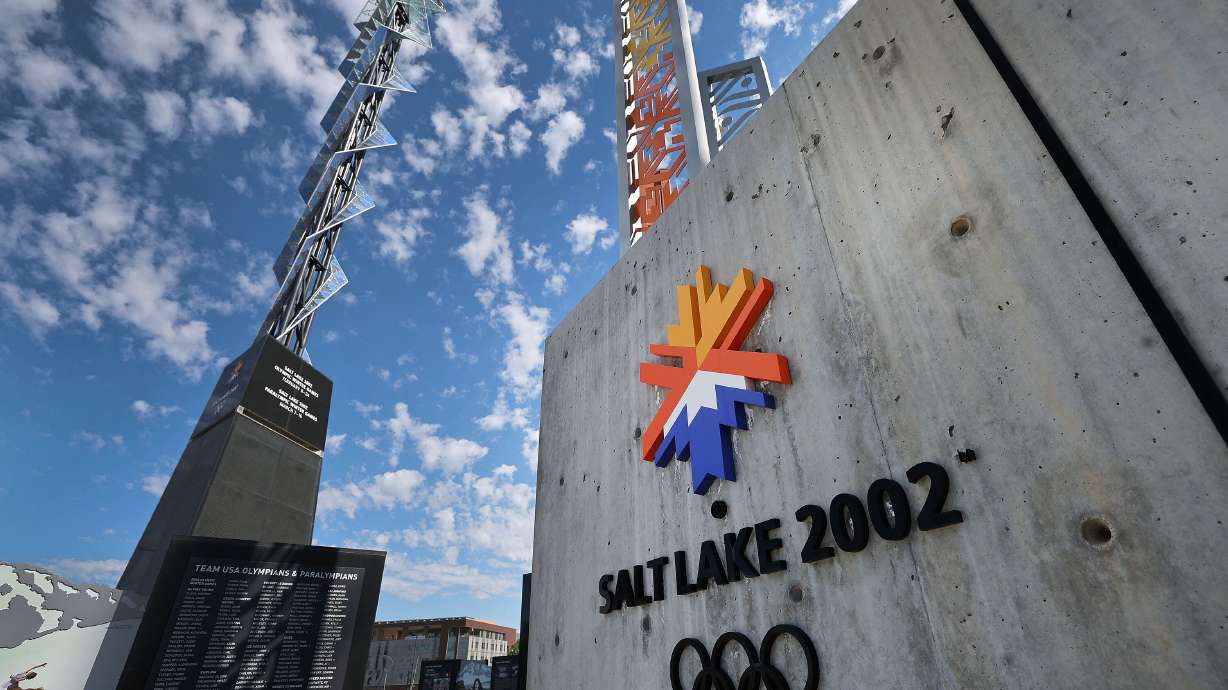 The 2002 Olympic cauldron at the Olympic and Paralympic Cauldron Plaza at the University of Utah in Salt Lake City on June 12, 2024. There's a new look for the next Winter Games, coming to the French Alps in 2030.