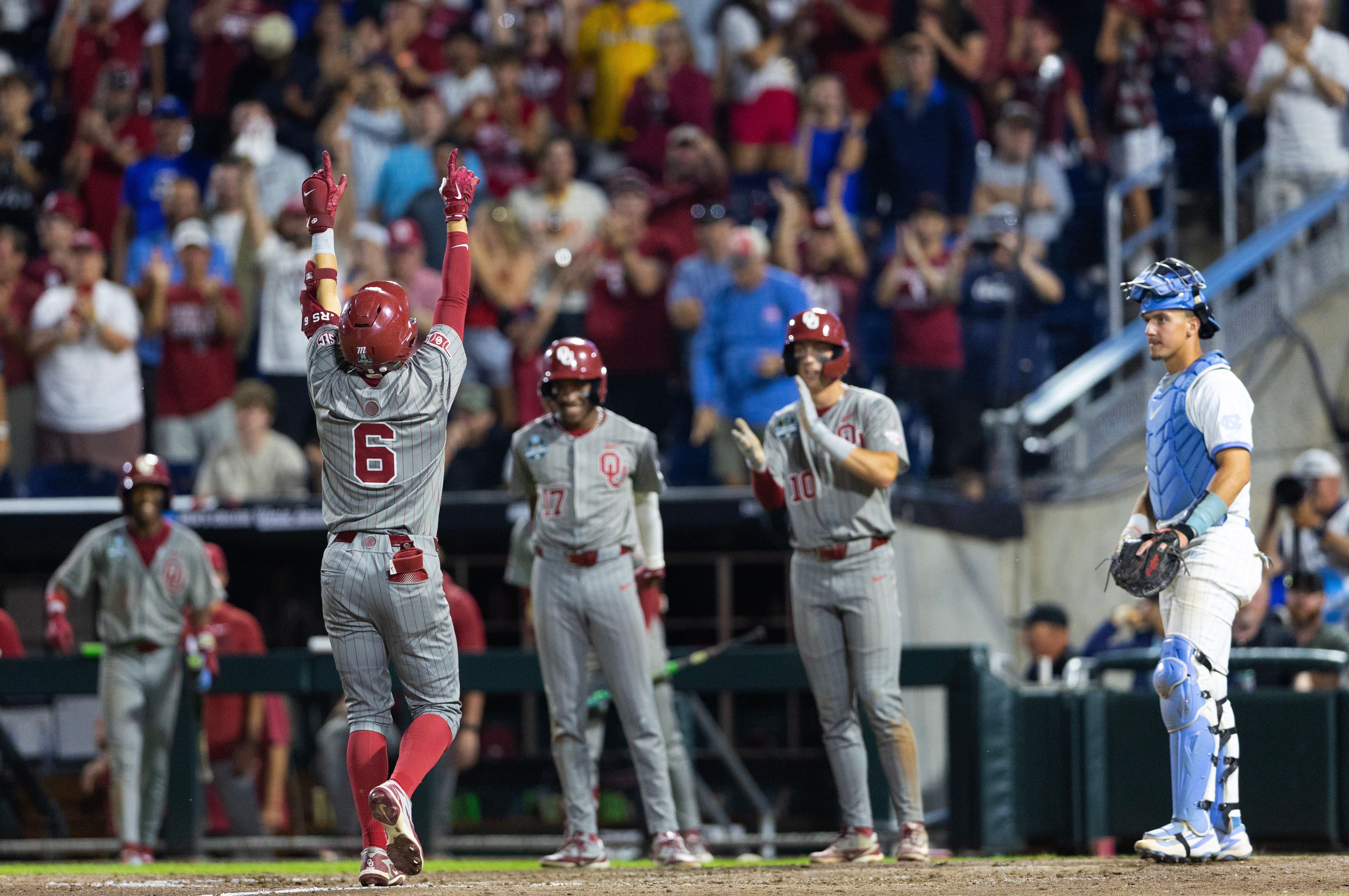 Oklahoma rolls past Tar Heels 13-2 for 1st national championship since 1994 and SEC's 7th in a row