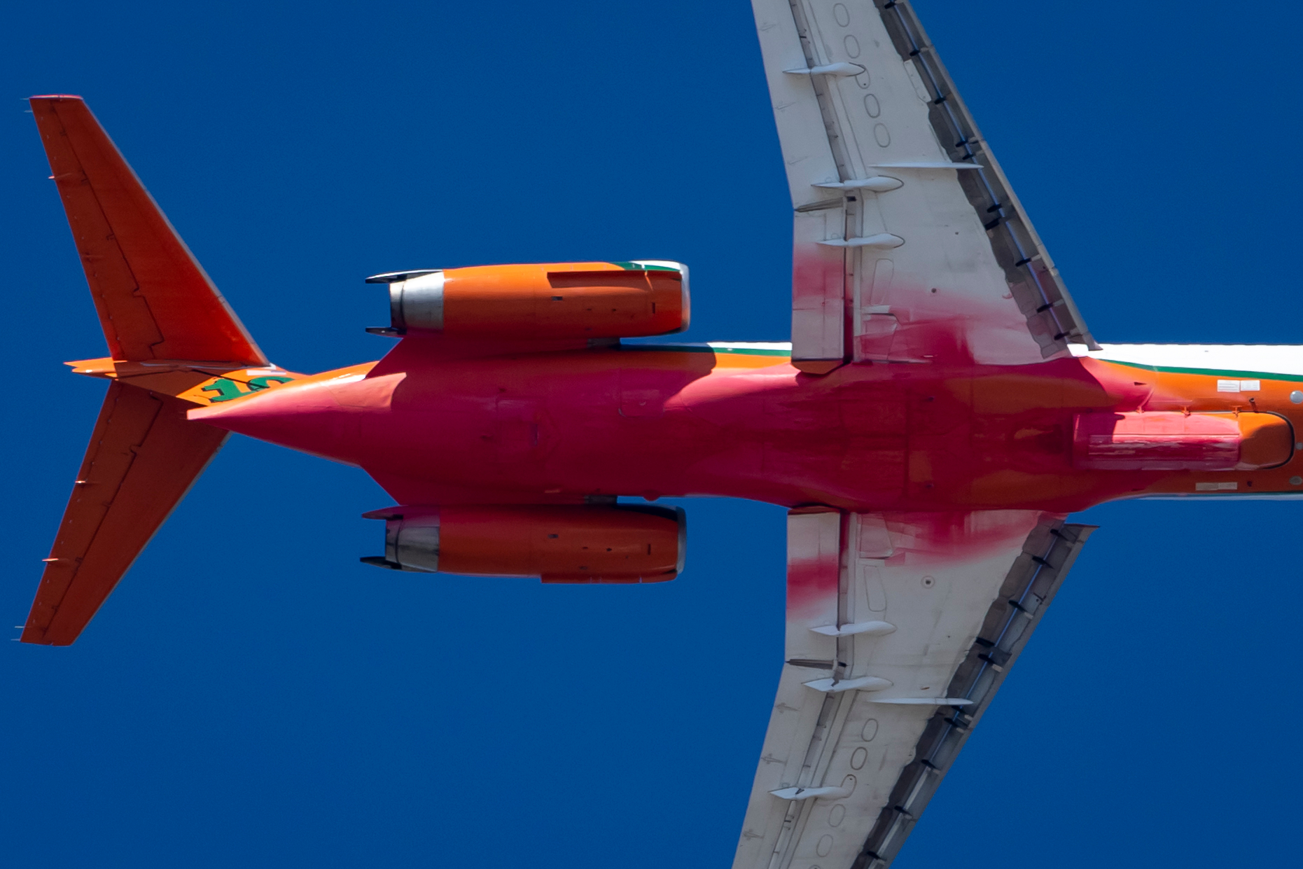 An Erickson Aero Tanker flys to refill after dropping fire retardants on the Bonneville Fire above the University of Utah in Salt Lake City on Sunday. Utah officials have recorded 335 fires this year, with 255 of them human-caused.