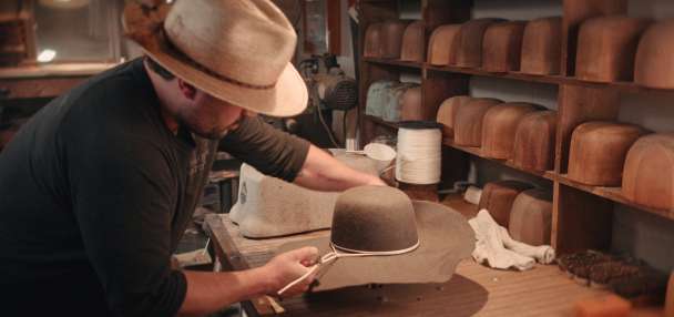 Inside a hat maker's shop: Handmade hats crafted with vintage equipment