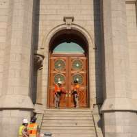 Salt Lake Temple marks milestone with reinstallation of east temple doors