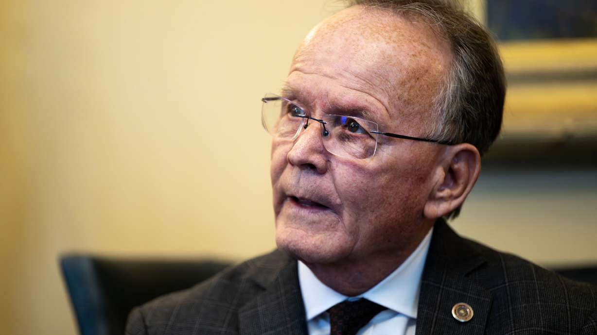 Senate President Stuart Adams, R-Layton, talks during Senate media availability at the Capitol in Salt Lake City on Jan. 26. Adams and state Rep. Trevor Lee, R-Layton, both lost primary reelection bids Tuesday evening.