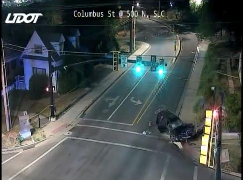 A screengrab from a UDOT camera shows the scene of a crash near Utah's Capitol at about 2 a.m. on Wednesday.