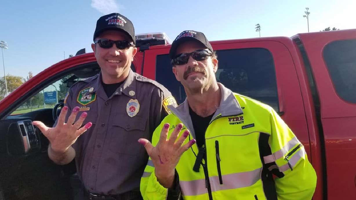 Firefighters Calm Toddler After Crash By Letting Her Do Their Nails