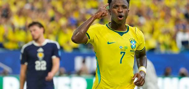 Vinícius Júnior scores 2 goals as Brazil beats Scotland 3-0 to reach World Cup knockout stage