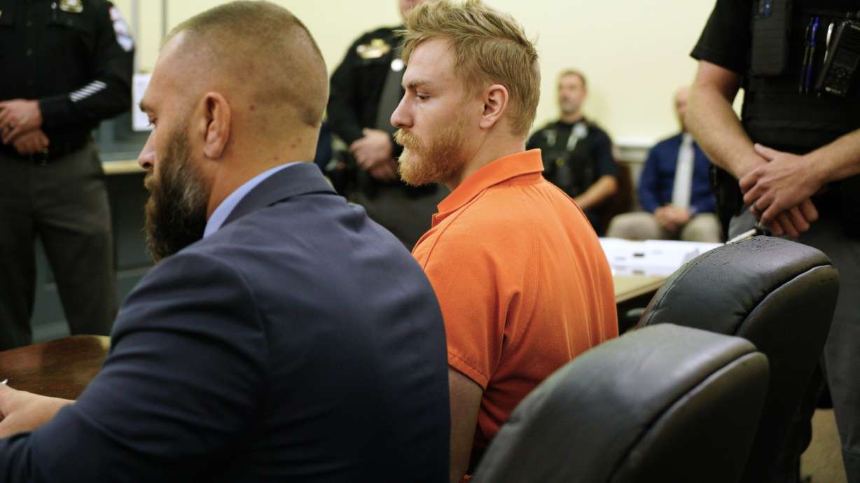 Shotsie Buck-Hayes sits beside defense attorney Edward Lavado in the General District Courtroom during a preliminary hearing in Danville, Va., Sept. 30, 2025. Buck-Hayes was sentenced to 40 years in prison on Thursday.