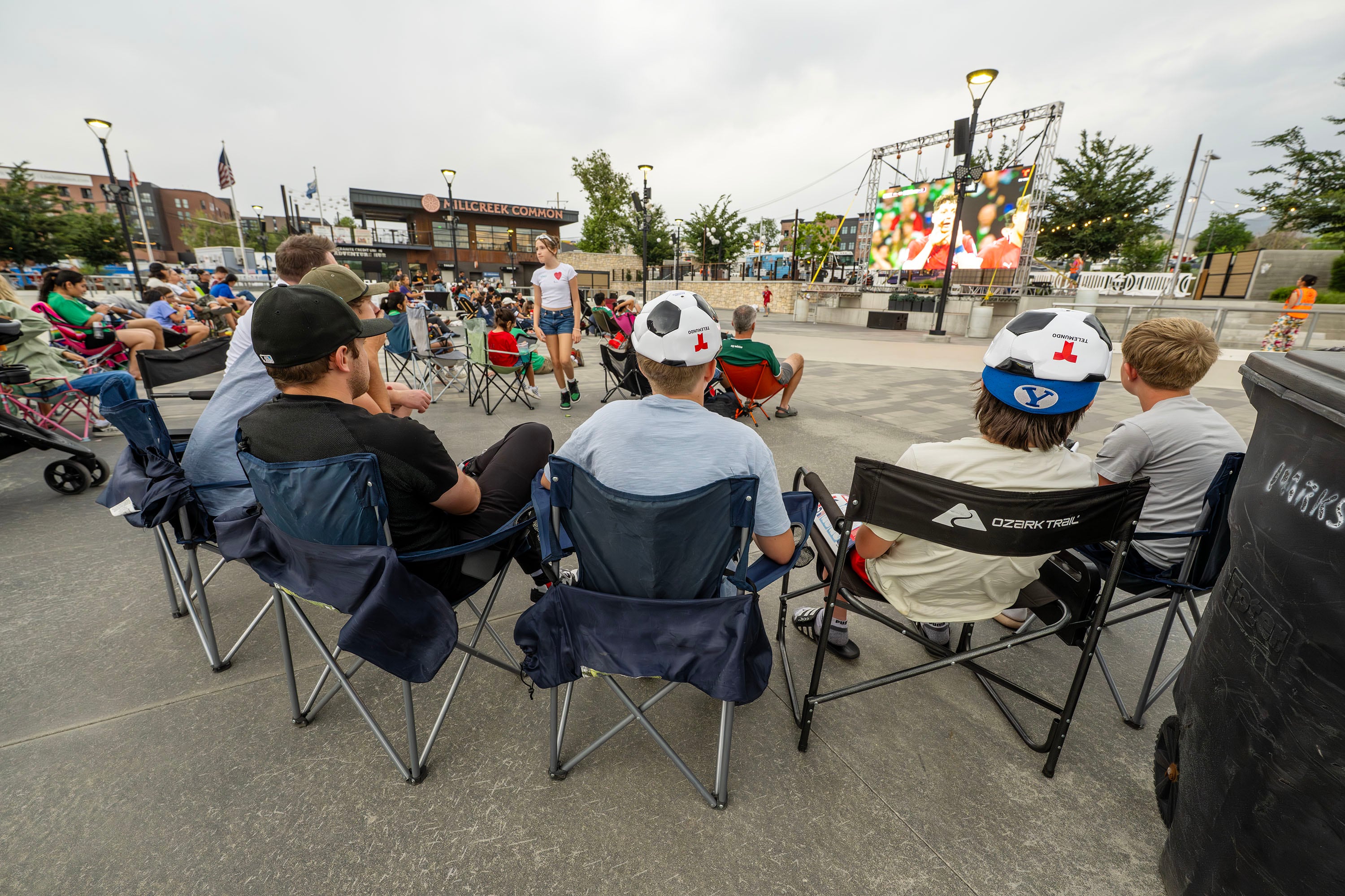 Soccer fans gather at Millcreek Common to watch Mexico and Czech Republic play in the World Cup on Wednesday. A new Deseret News poll said over half of Utahns plan to watch at least one of the World Cup matches.