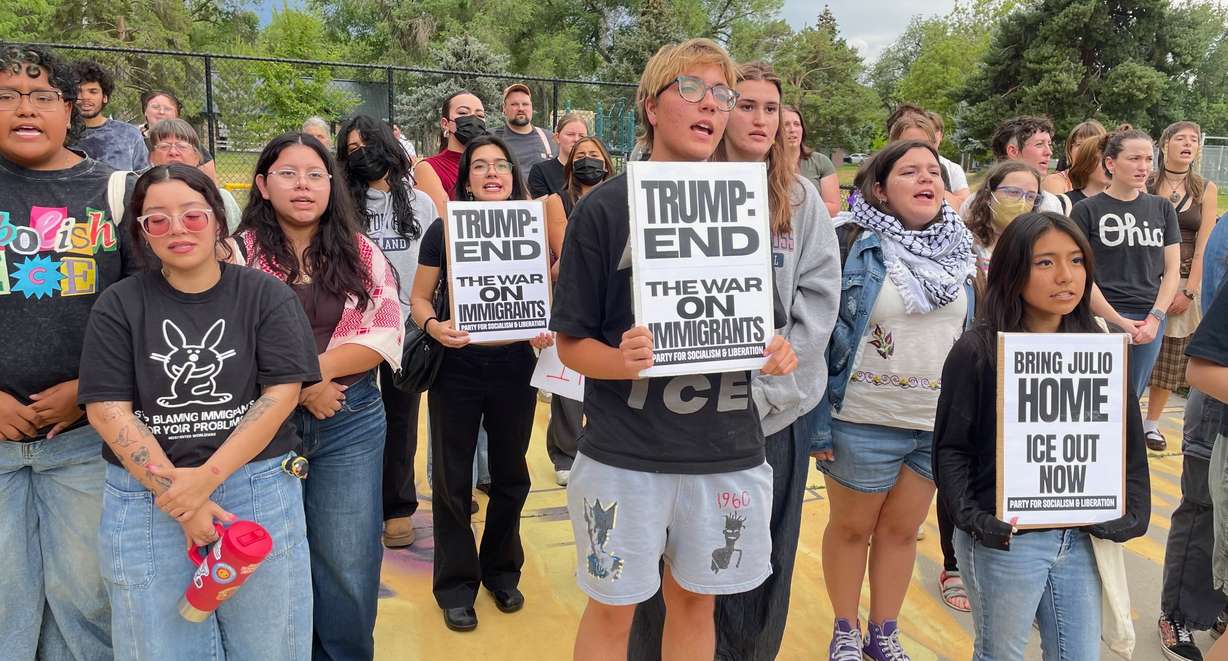 Friends and family rallied on Thursday in support of Julio Irungaray Sr., a long-time Salt Lake City man, originally from Mexico, who was detained by immigration agents and faces deportation.
