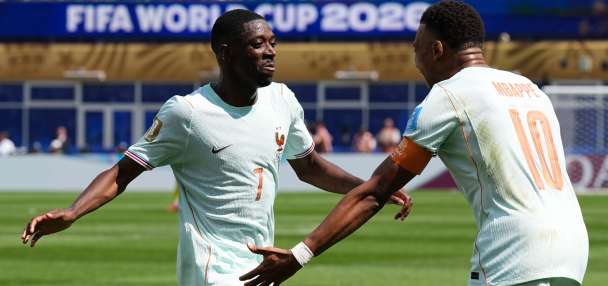 France forward Ousmane Dembélé scores a first-half World Cup hat trick against Norway