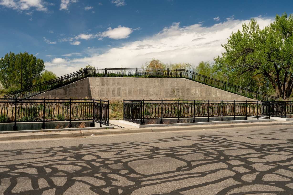 A pump station in the Cornell Wetlands in Salt Lake City, is one of four mural locations for the Salt Lake City Arts Council's Jordan River Parkway Mural Program.