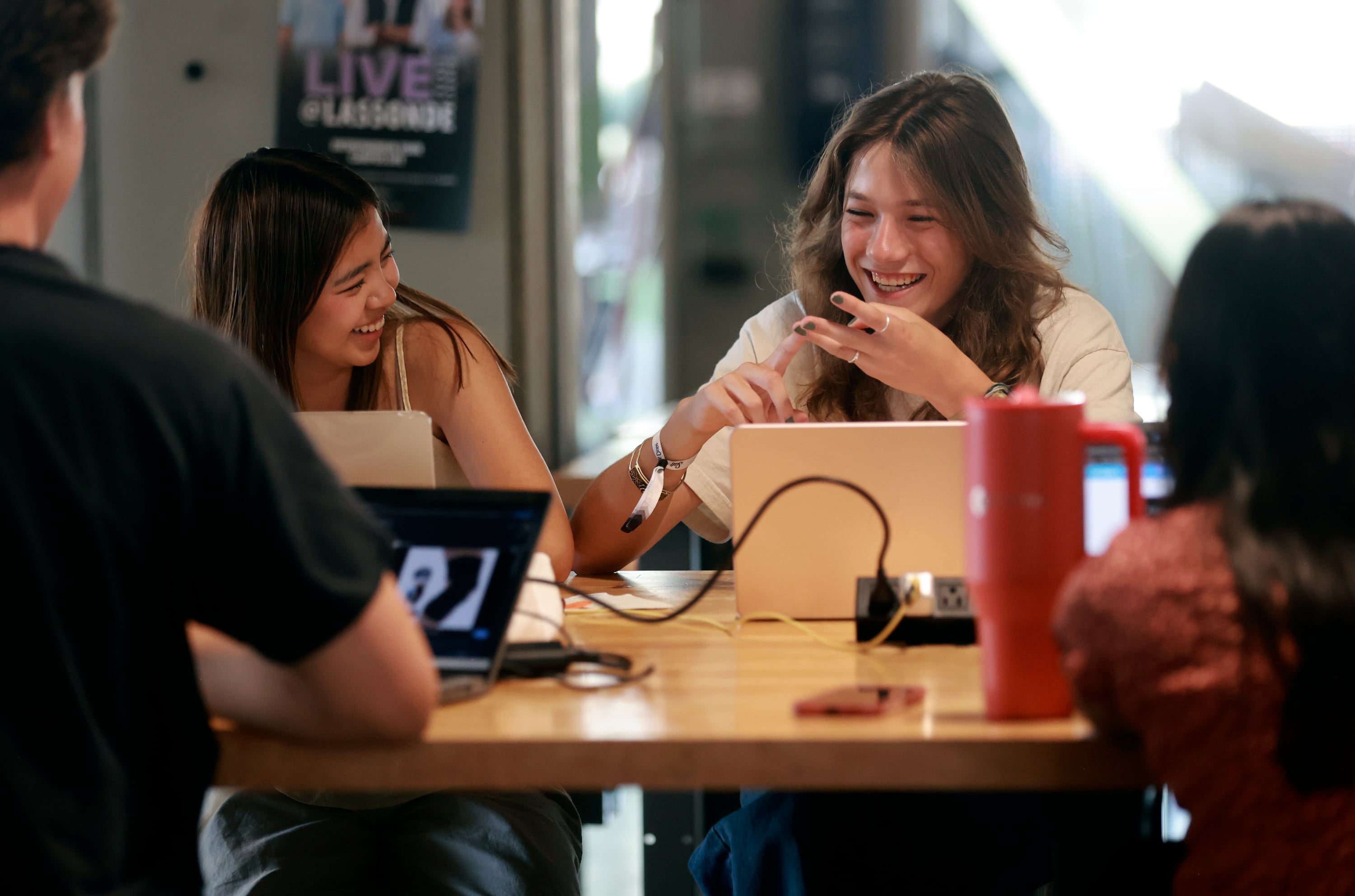 Evelyn Ma, 16, of Folsom, Calif., and Jackie Weeks, 16, of Salt Lake City, talk at the Lassonde Startup Academy at the University of Utah’s Lassonde Studios in Salt Lake City on Monday. A Stanford business professor said U. students have the greatest odds to create "unicorn" businesses.