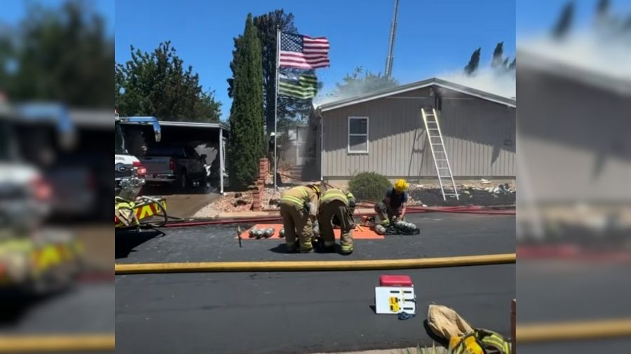 Firefighters respond to fire that spread to 5 homes