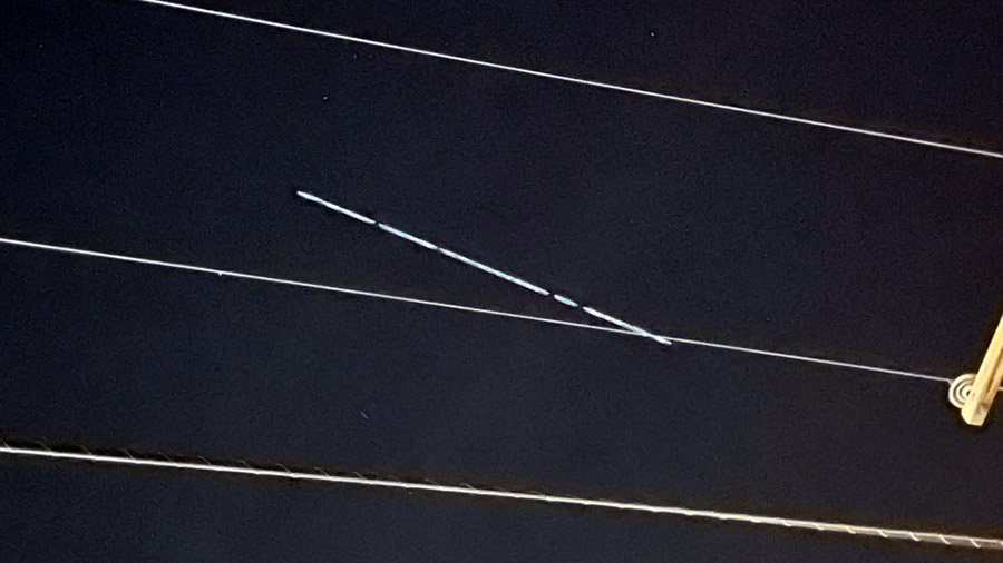 Starlink satellites pass over Utah, creating bright line across the sky