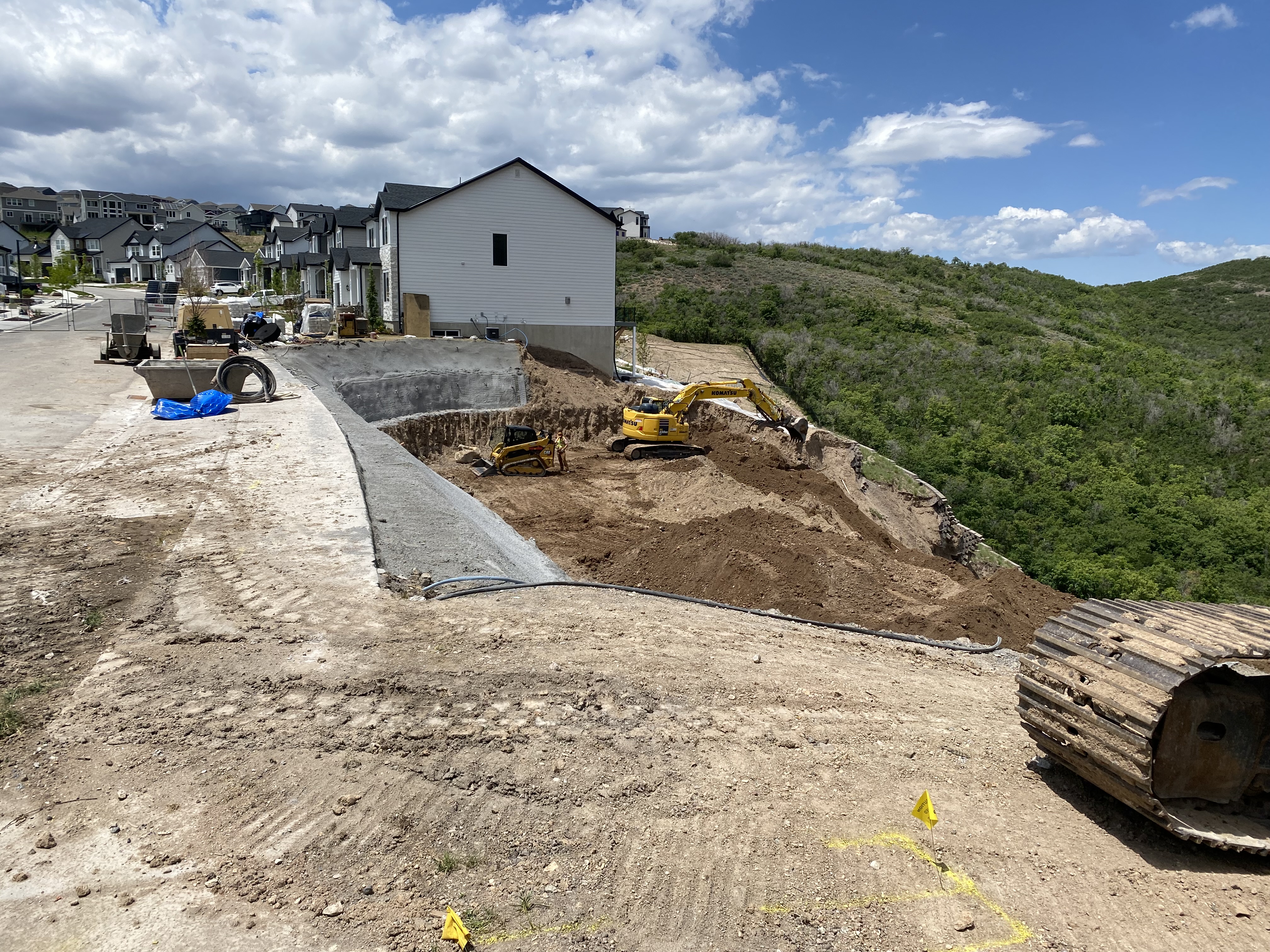 EDGE Homes stabilizing area where two homes slid in April