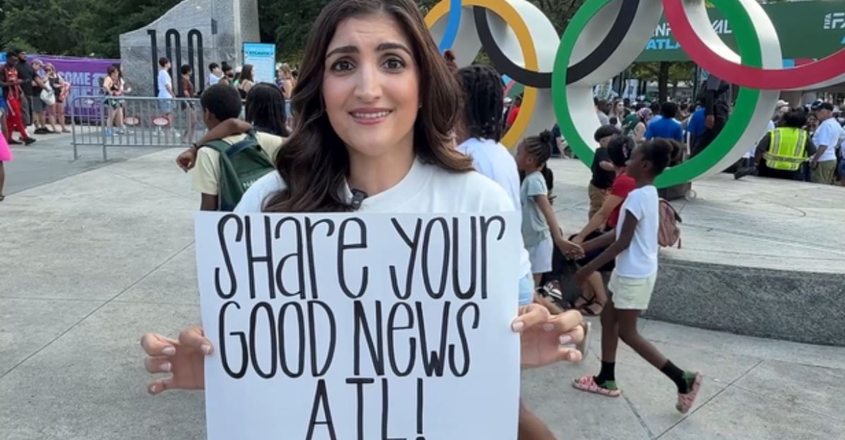 Influencer asking strangers to share their good news with the world