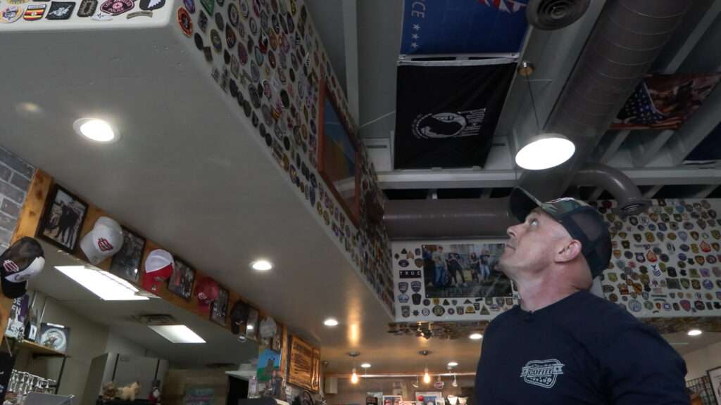 Many veterans have brought in personal military memorabilia and tokens that are now displayed throughout the cafe.