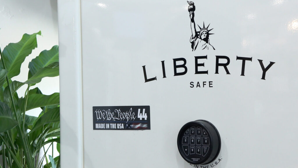 One of the safes Jamie Buttars uses to safely store firearms for those struggling with mental health.