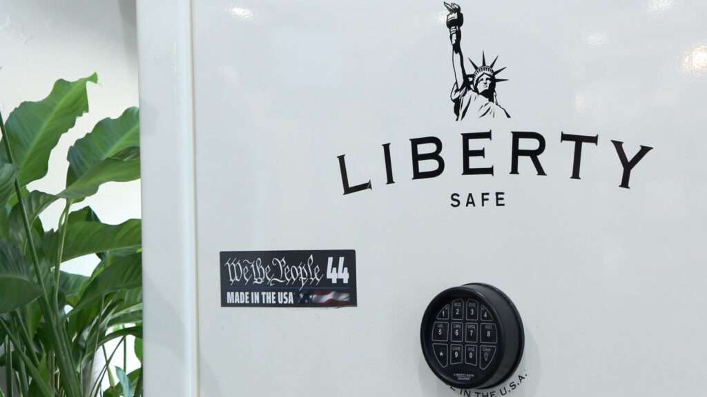 One of the safes Jamie Buttars uses to safely store firearms for those struggling with mental health.