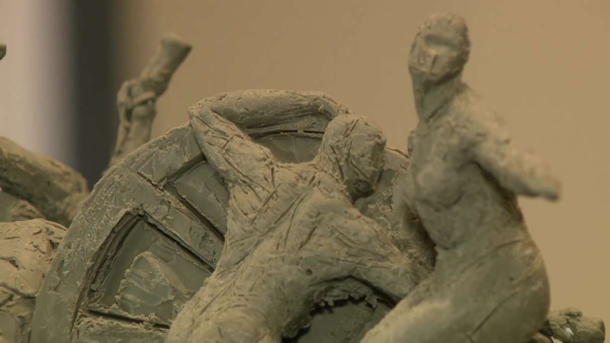 A section of a model of The Grand Liberty Arch is pictured.