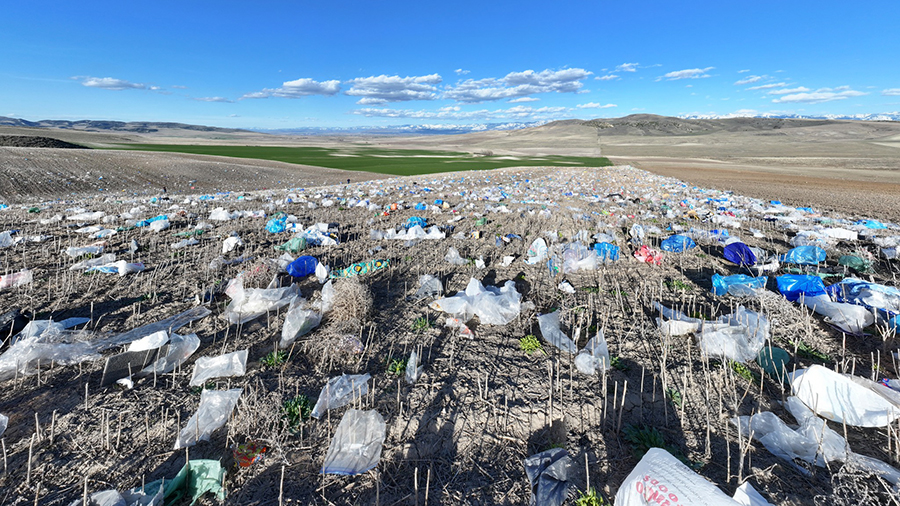 Garbage from a Logan landfill is blowing into nearby farmland