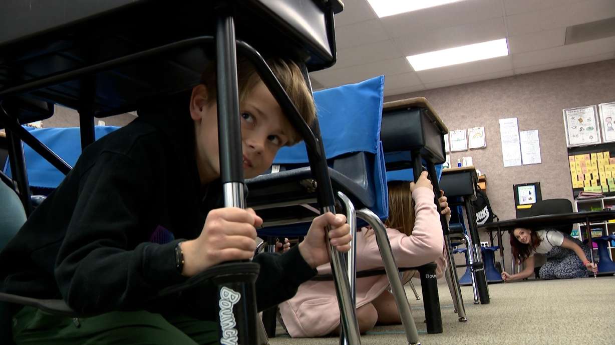 How Utah students practiced earthquake safety during statewide emergency drill