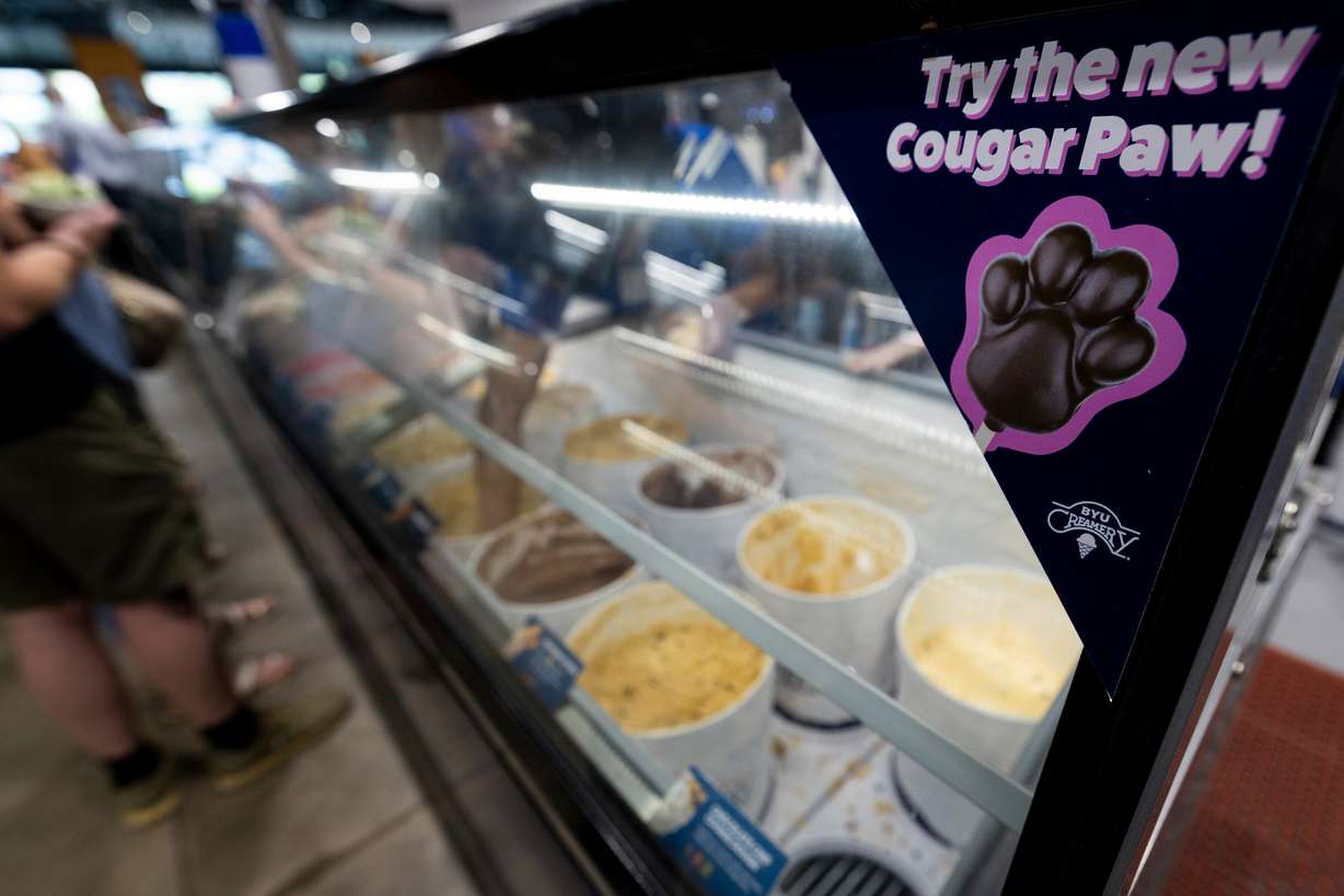 Workers scoop ice cream at the BYU Creamery on Ninth in Provo on June 15.