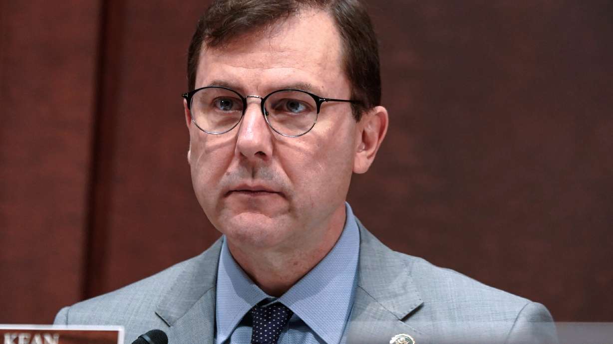 Rep. Tom Kean, R-N.J., listens during a Subcommittee of the House Foreign Affairs about Belarus on Capitol Hill, Dec. 5, 2023, in Washington. Kean has revealed the reason for his four-month absence from the U.S. House.