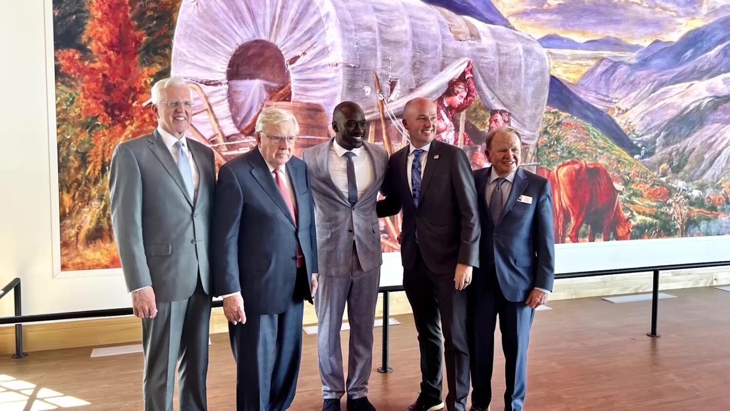 Ellis Ivory (right) with several state and religious leaders. (KSL TV)