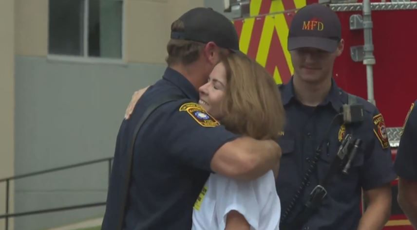 Woman reunites with first responders who saved her after she was hit by lightning