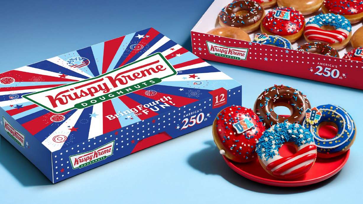 In honor of America's 250th birthday celebration, Krispy Kreme announced a promotion of BOGO $2.50 dozens available July 2-5, and guests wearing red, white and blue will receive a free Original Glazed doughnut on July 4. It's one of many deals available this weekend.