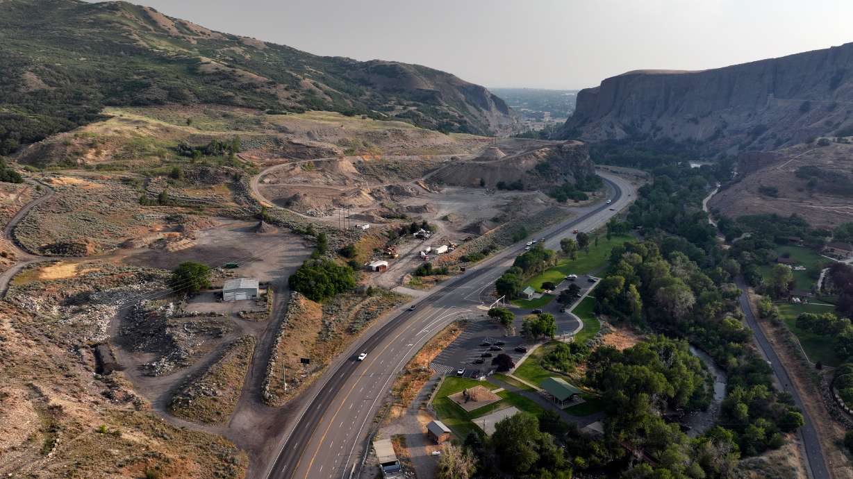 The site of the proposed Vesper Amphitheater is pictured on the left (south) side of Provo Canyon Road in Provo Canyon on June 22.