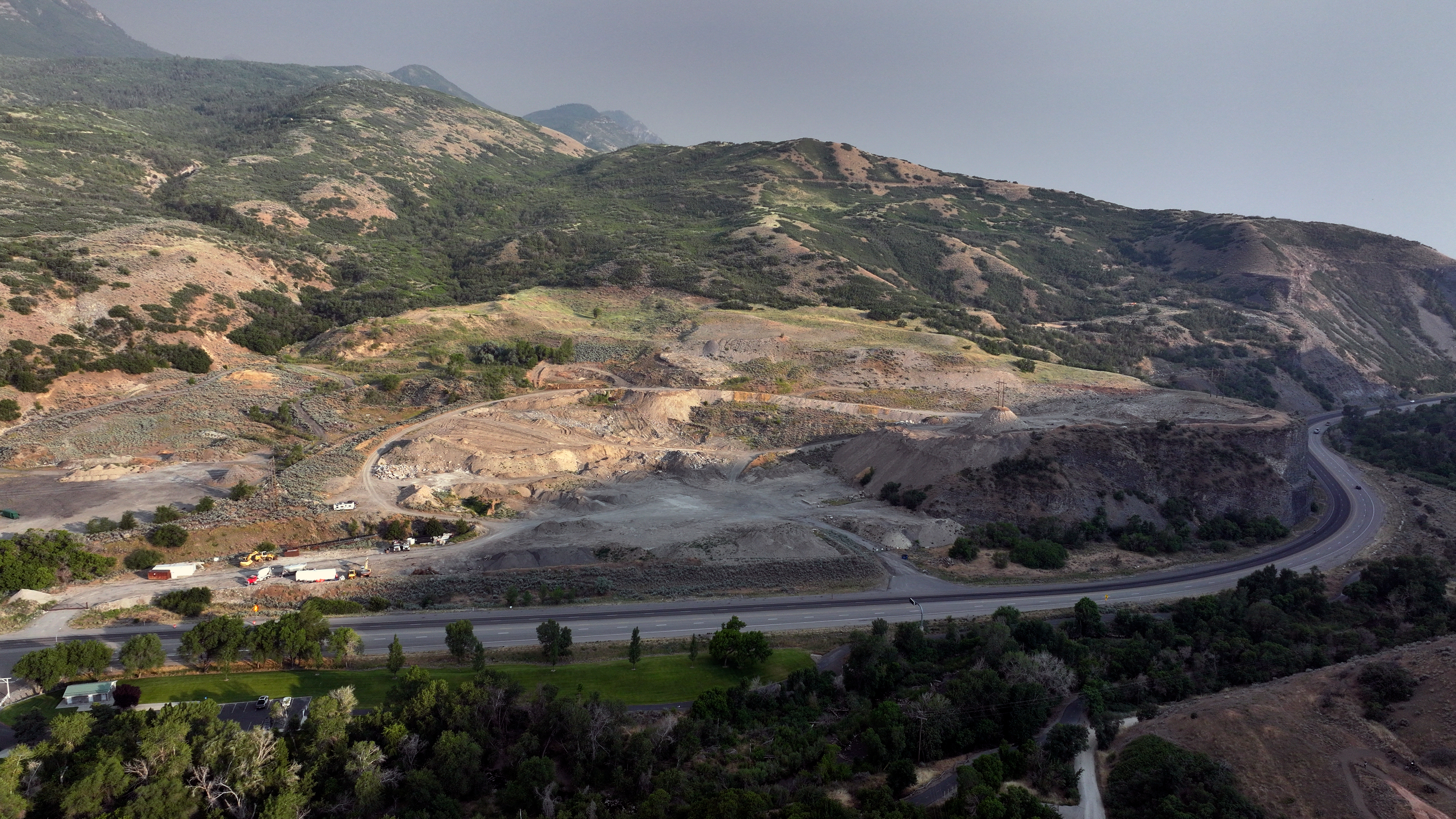 The site of the proposed Vesper Amphitheater is pictured on the far (south) side of Provo Canyon Road in Provo Canyon on June 22.
