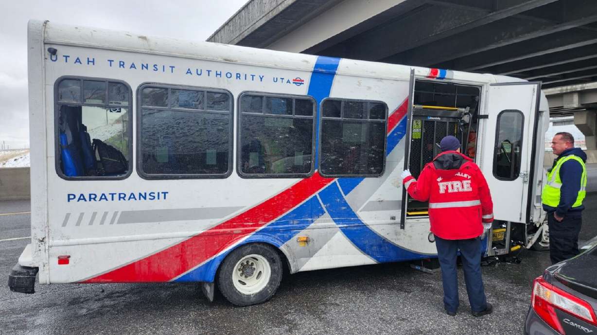 Crash ejects passenger from UTA paratransit bus, causes lane closures on Route 201