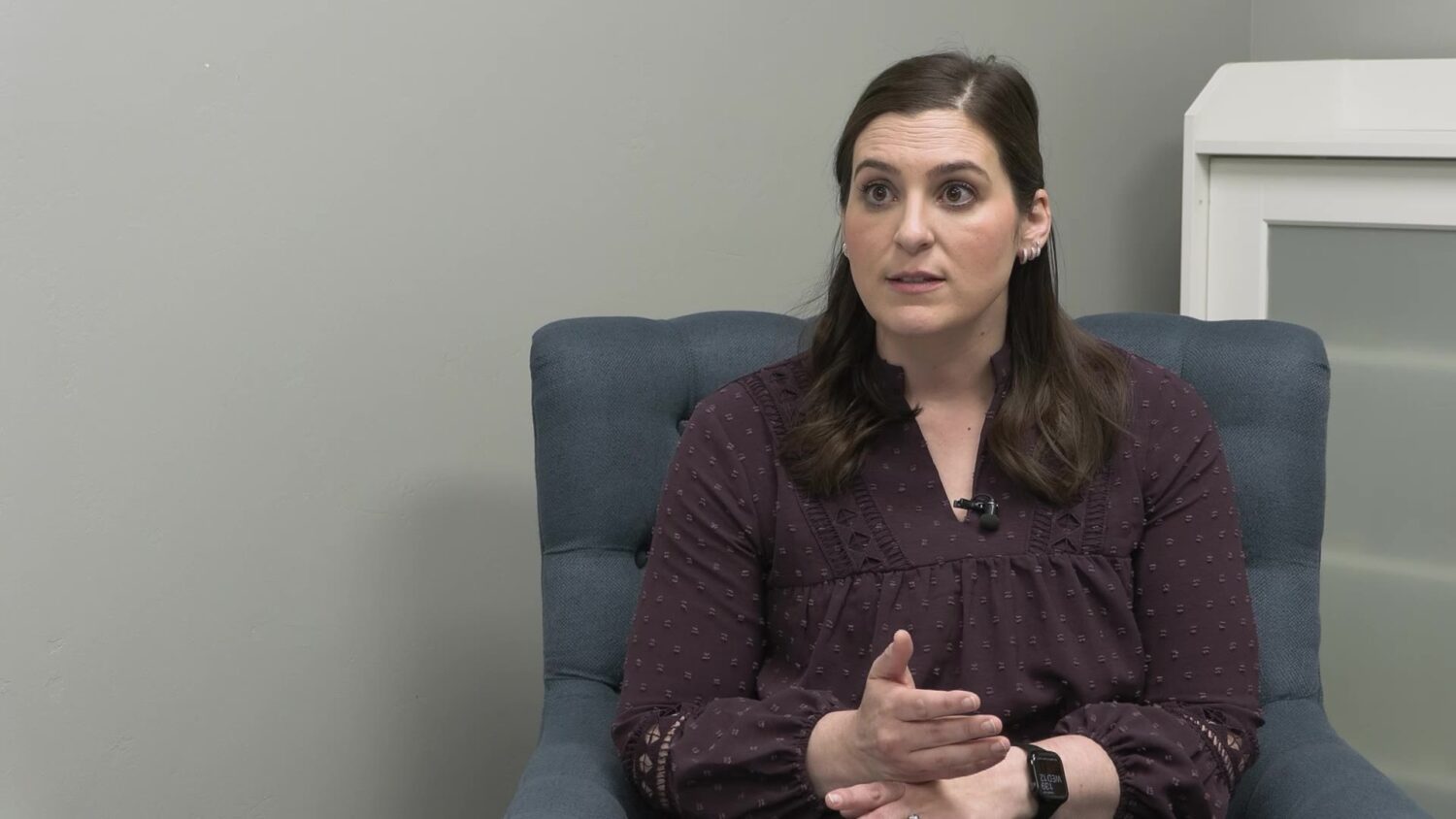 Practicing licensed marriage and family therapist Sarah Stroup pictured on March 12, 2025.