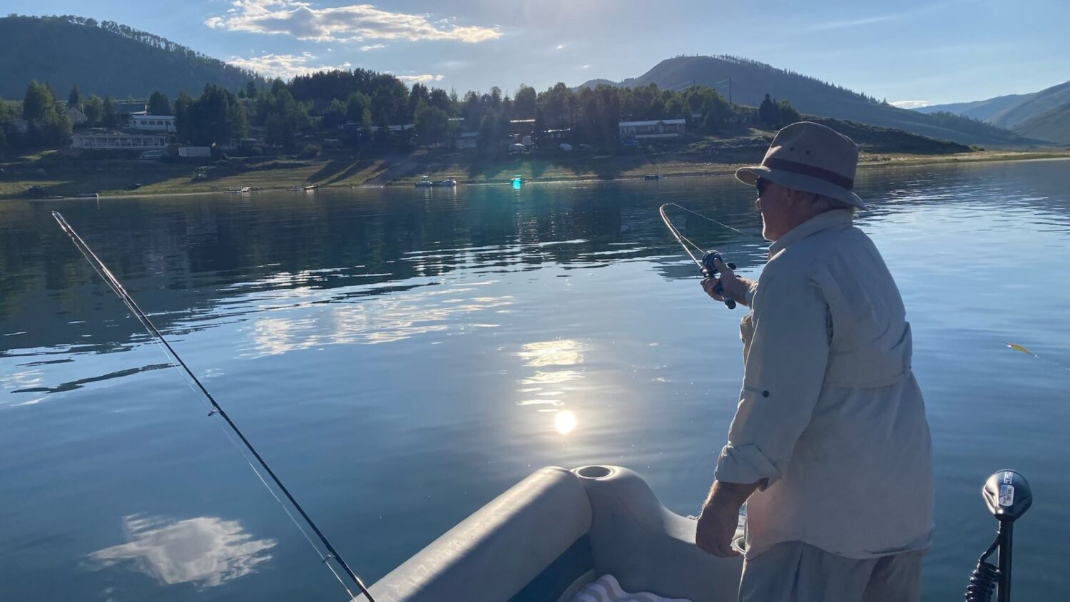 Jerry Lynch is seen fishing in Scofield Reservoir on March 19, 2025.