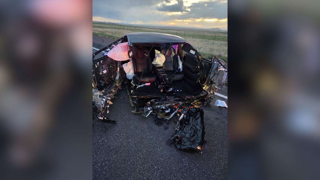 The aftermath of a dramatic crash on I-15 near Holden, Utah.