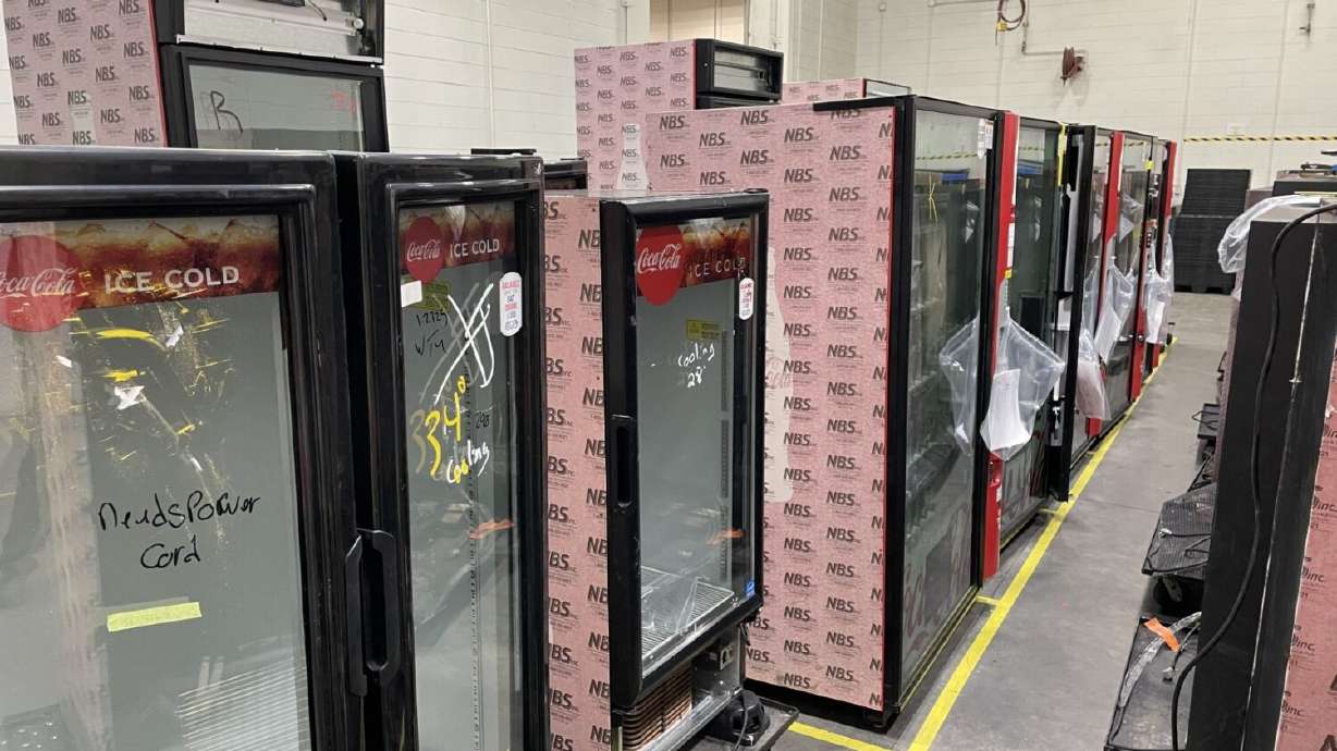 Soda coolers go to the parts department to be reinstalled with more efficient materials.