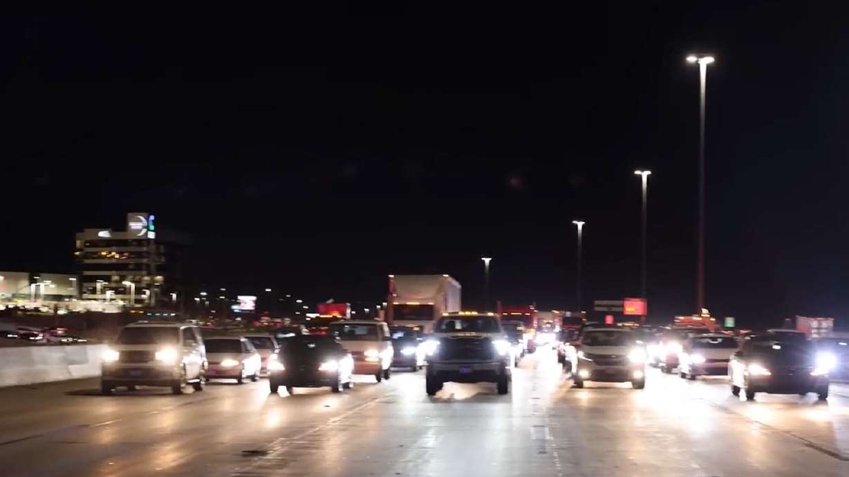 Traffic comes to a standstill in this undated image.