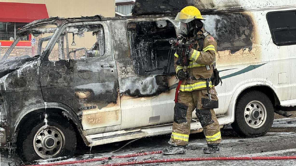 Fire engulfed vehicle in Blanding, cause still unknown