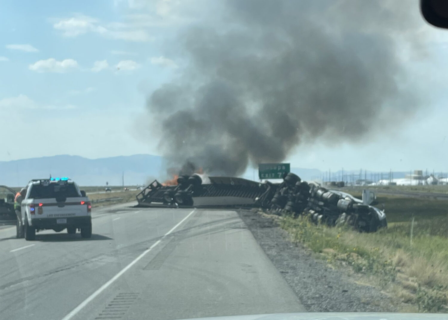 Semitruck rolls, catches fire on Interstate 80 causing traffic delays ...