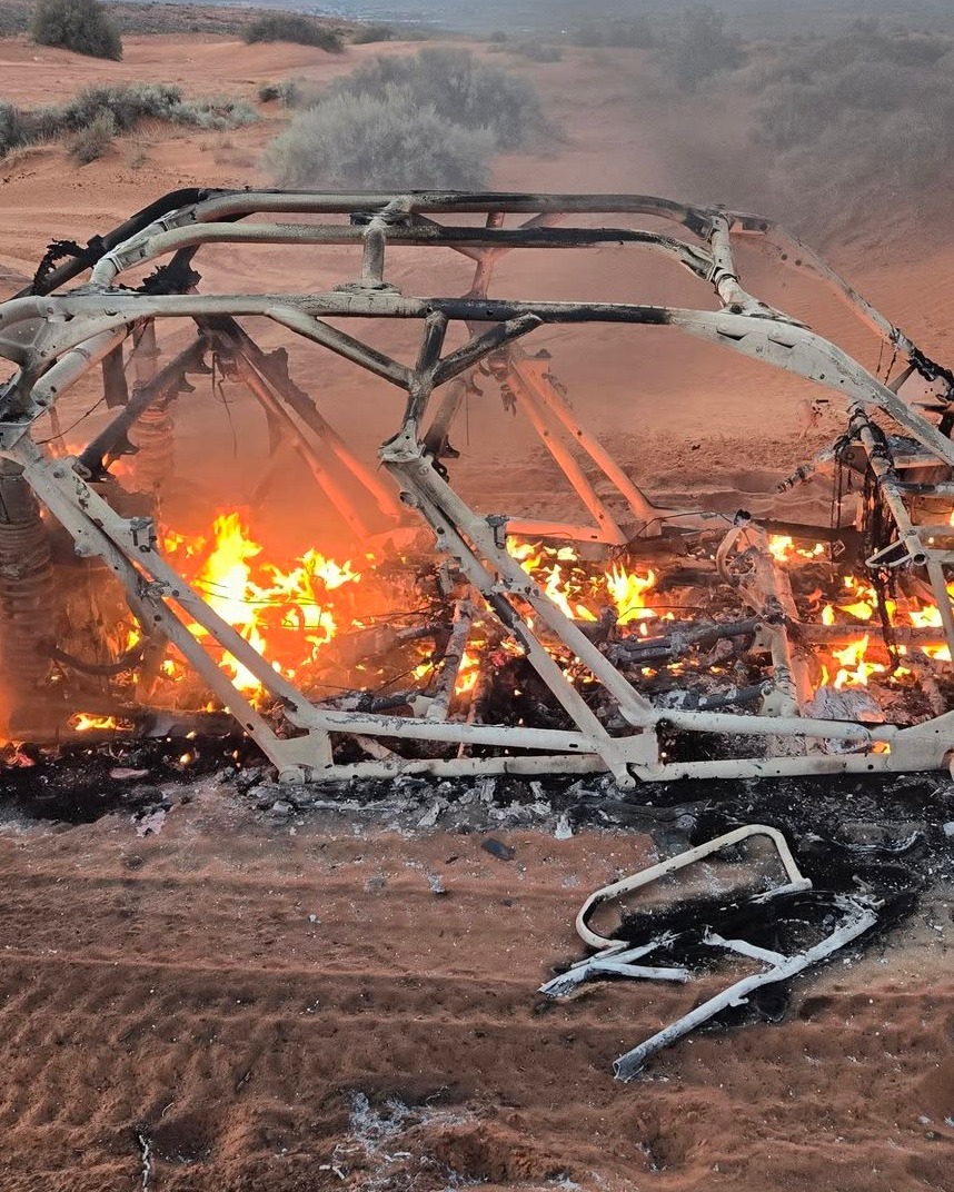 UTV fire sparked in sand dunes, no injuries reported