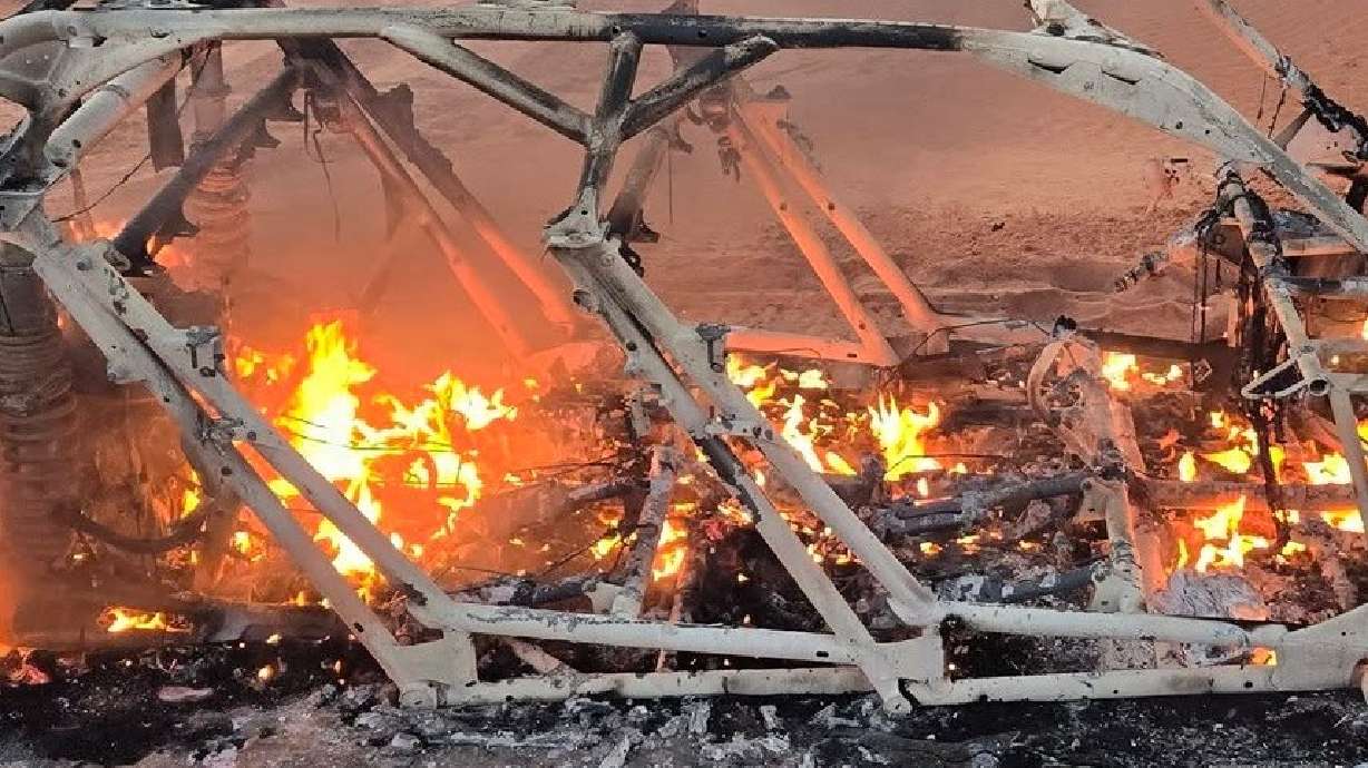 UTV fire sparked in sand dunes, no injuries reported