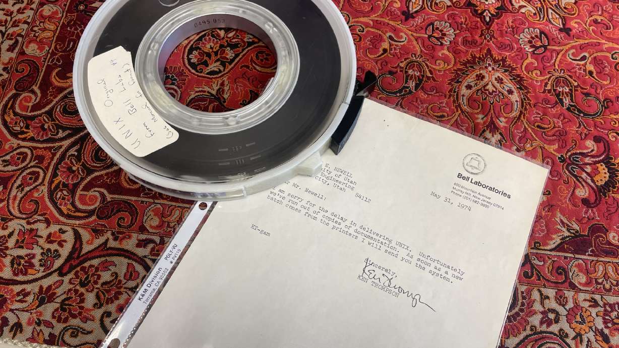 A research associate discovered a tape containing what they believe is an influential computer operating system. (Shelby Lofton, KSL TV)