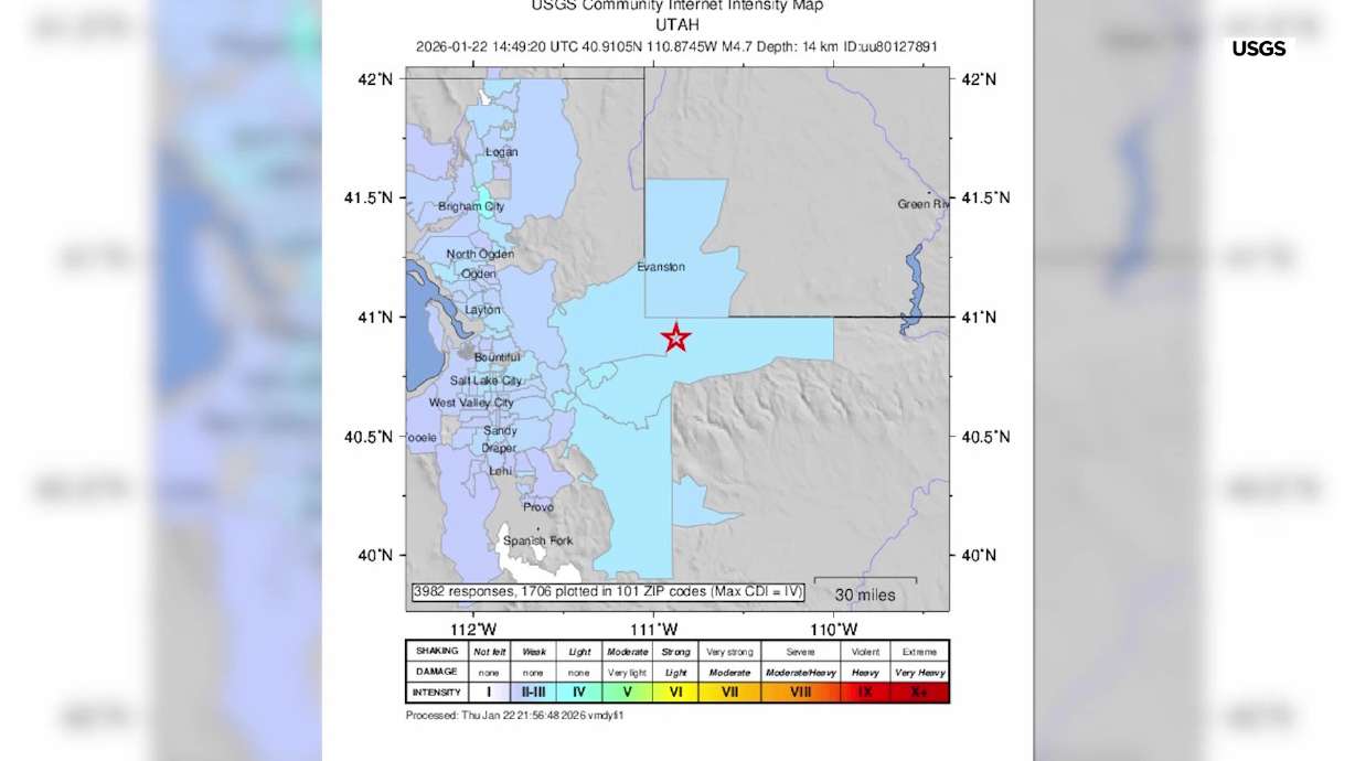 Many felt it, others didn’t: What we know about the 4.7 earthquake near Utah-Wyoming border